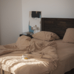 Terra Calm - Set de pat din bumbac prespălat cu funde mari statement